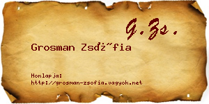 Grosman Zsófia névjegykártya